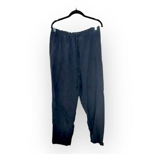 Vintage Anna & Frank Black Silk Relaxed Straight-Leg Lounge Pants Minimalist